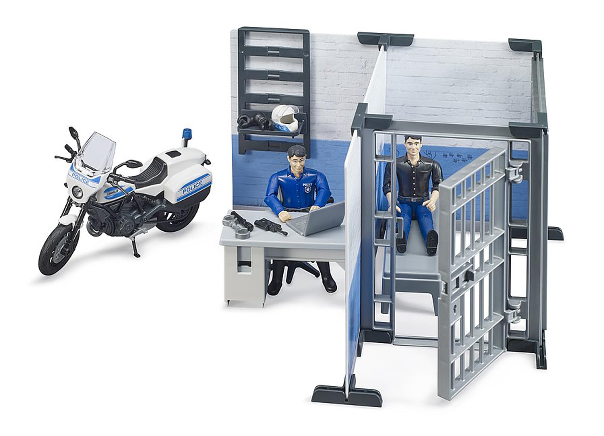 bruder-bworld-62732-polizeistation-spielzeug-mit-motorrad image 5