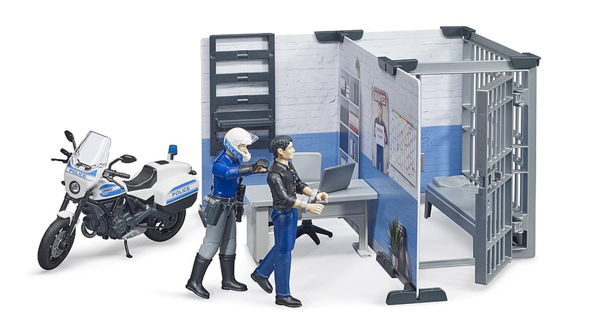 bruder-bworld-62732-polizeistation-spielzeug-mit-motorrad image 2