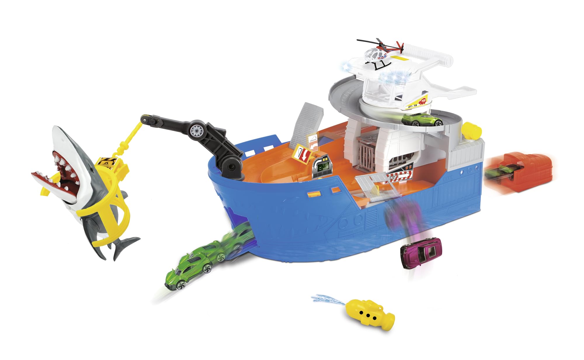 dickie-go-action-shark-attack-spielzeugboot-mit-hai-41-cm image 1
