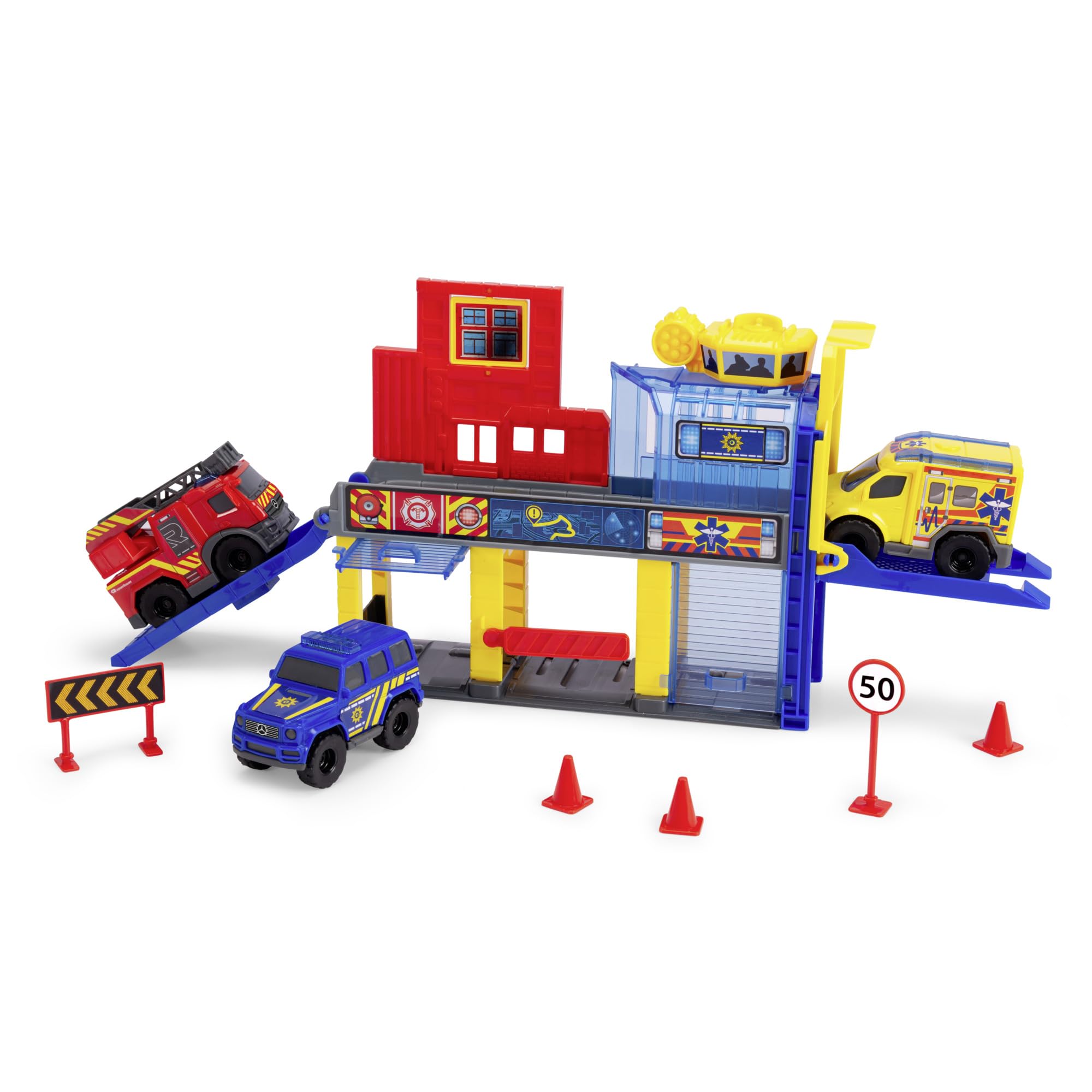 dickie-toys-sos-micro-auto-station-mercedes-3-autos-ab-3 image 1