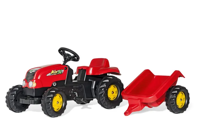 rolly-toys-rollykid-x-trettraktor-rot-mit-anh-nger image 1