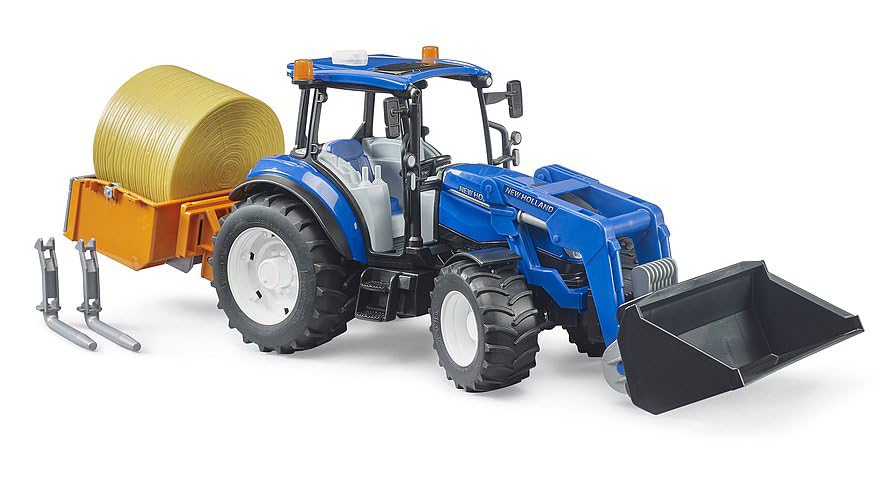 bruder-profi-new-holland-t5-120-traktor-frontlader-rundballen image 3