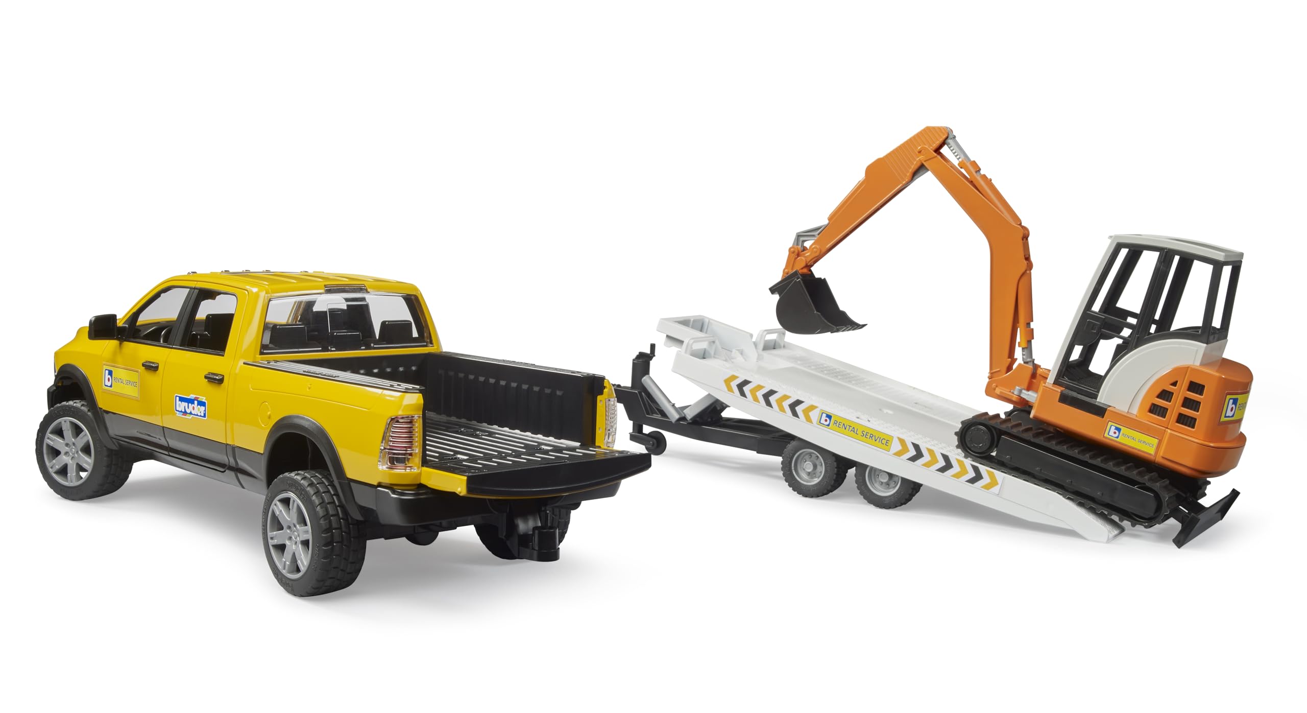 bruder-profi-02546-ram-rental-service-pickup-mit-minibagger image 3