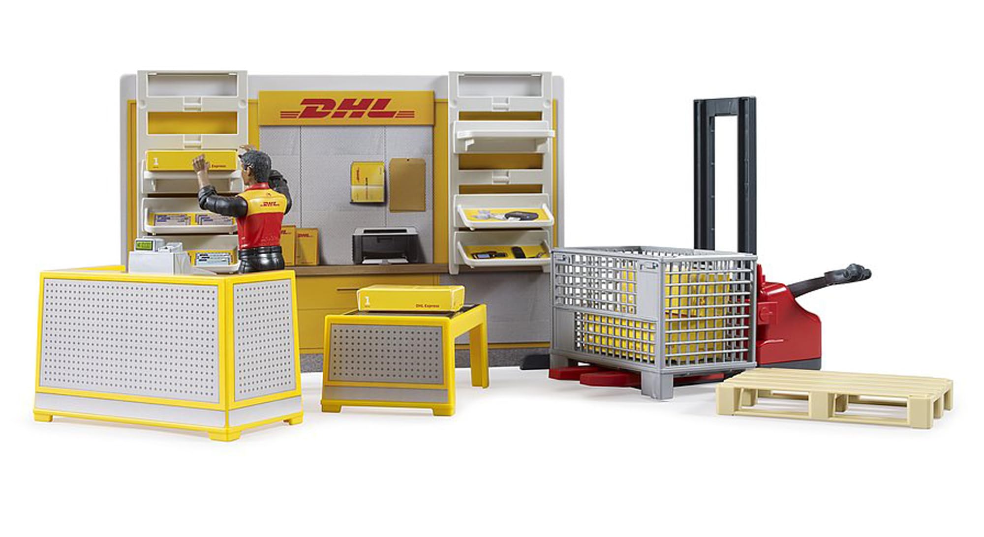 bruder-bworld-62251-dhl-paketshop-spielset-mit-mitarbeiter image 2