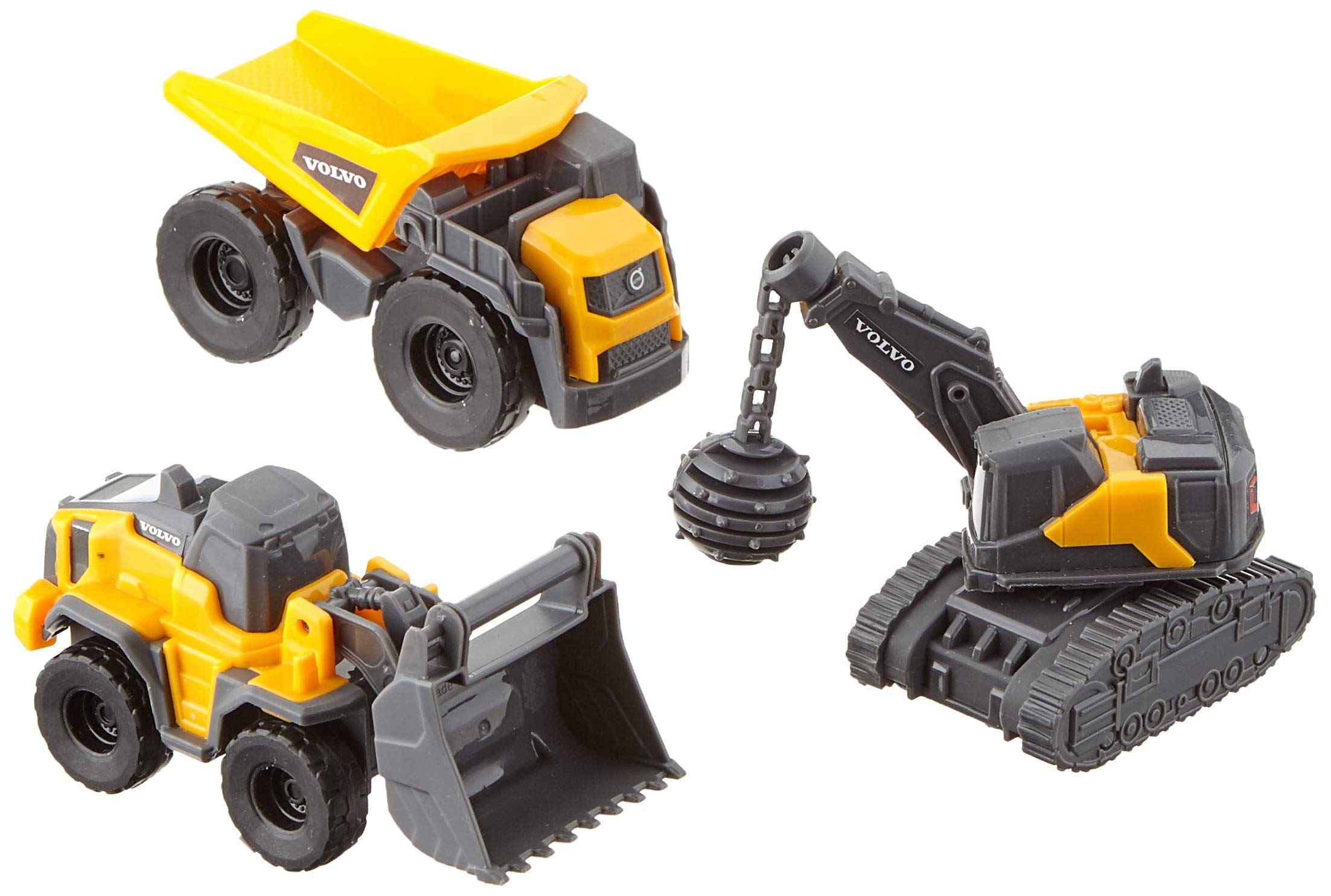 dickie-toys-go-real-volvo-micro-builders-baufahrzeuge-3er-set image 1
