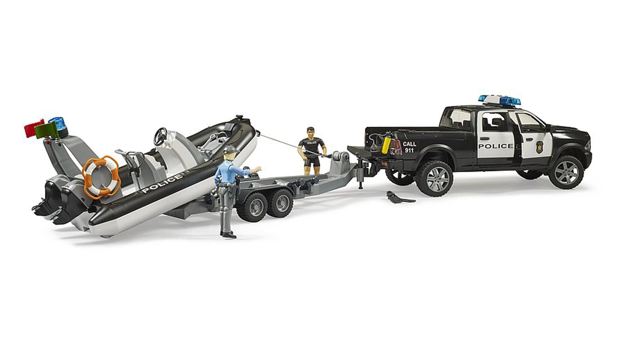 bruder-profi-02507-ram-2500-polizei-pickup-boot-anh-nger-1-16 image 2