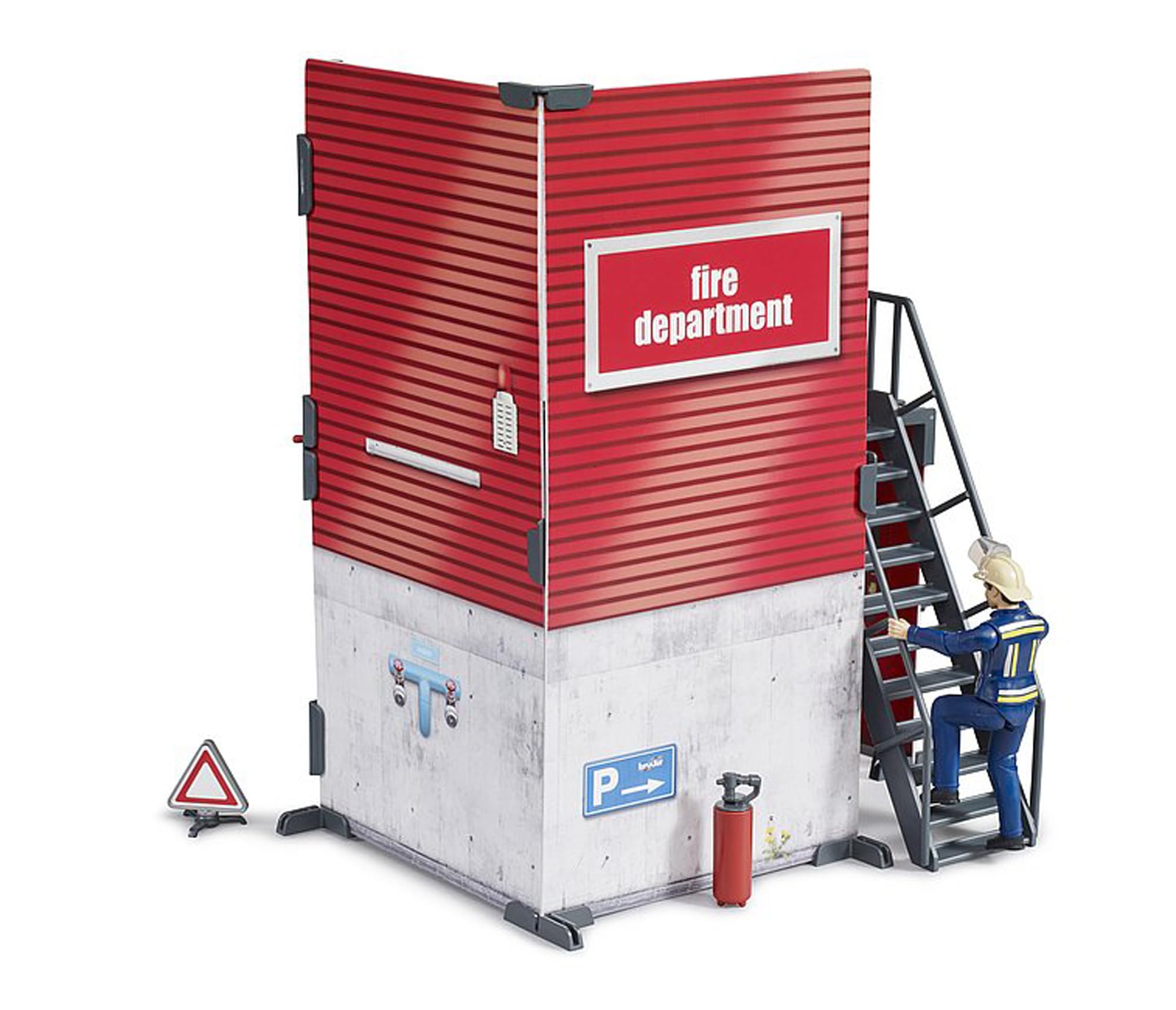 bruder-bworld-62702-feuerwehrstation-mit-feuerwehrmann image 2
