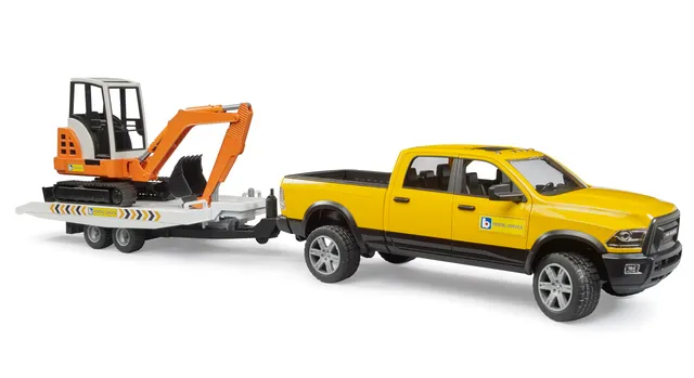 bruder-profi-02546-ram-rental-service-pickup-mit-minibagger image 1