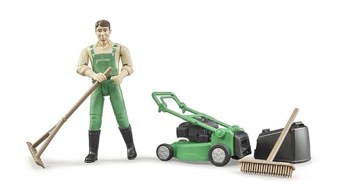 bruder-bworld-g-rtner-mit-rasenm-her-und-gartenger-ten-set image 4