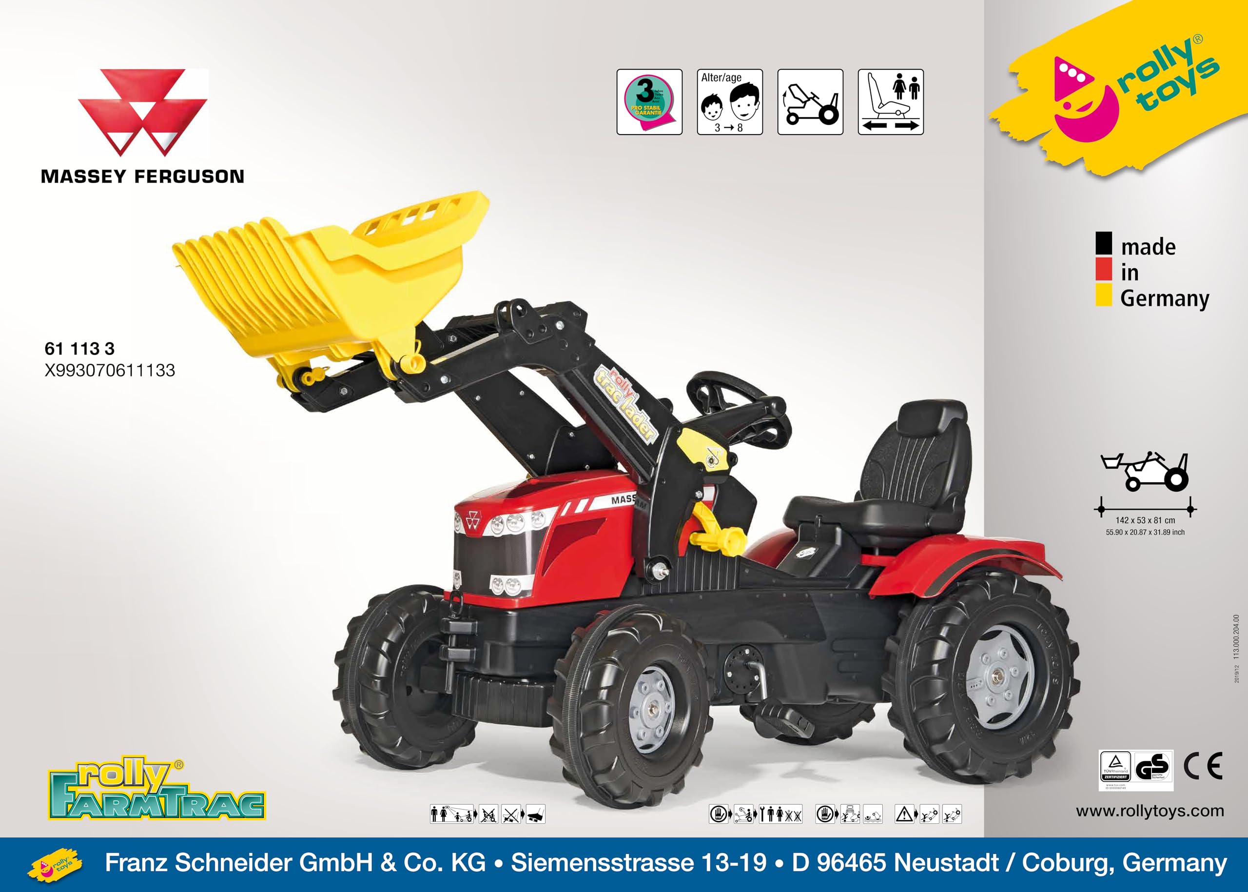 rolly-toys-rollyfarmtrac-mf-7726-611133-trettraktor-rot image 5