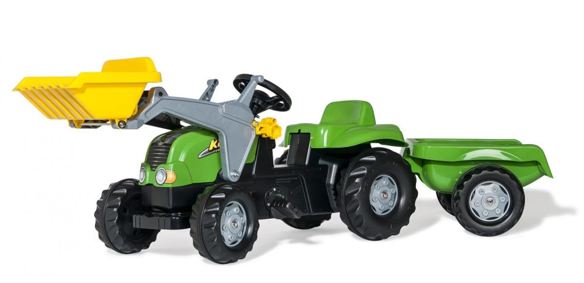 rolly-toys-rollykid-x-trettraktor-mit-anh-nger-gr-n image 1