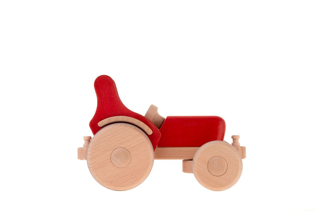 dynamiko-ferdinand-holztraktor-rot-lenkbar-buche image 2