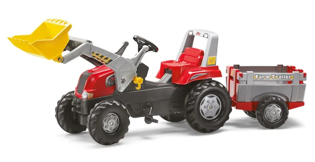 rolly-toys-rollyjunior-rt-trettraktor-mit-frontlader-und-anh-nger image 1