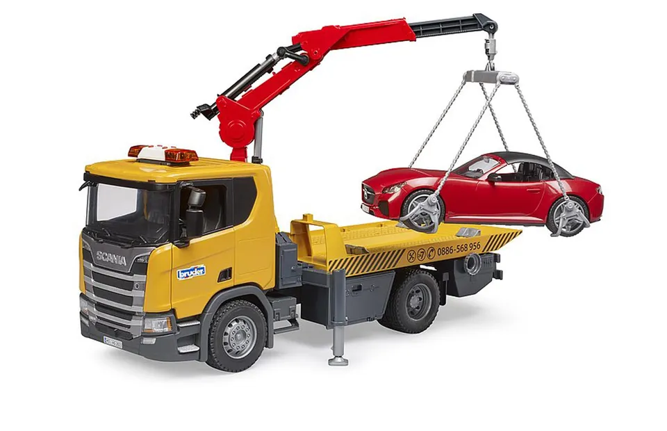 bruder-profi-series-03552-scania-abschlepp-lkw-mit-roadster image 1
