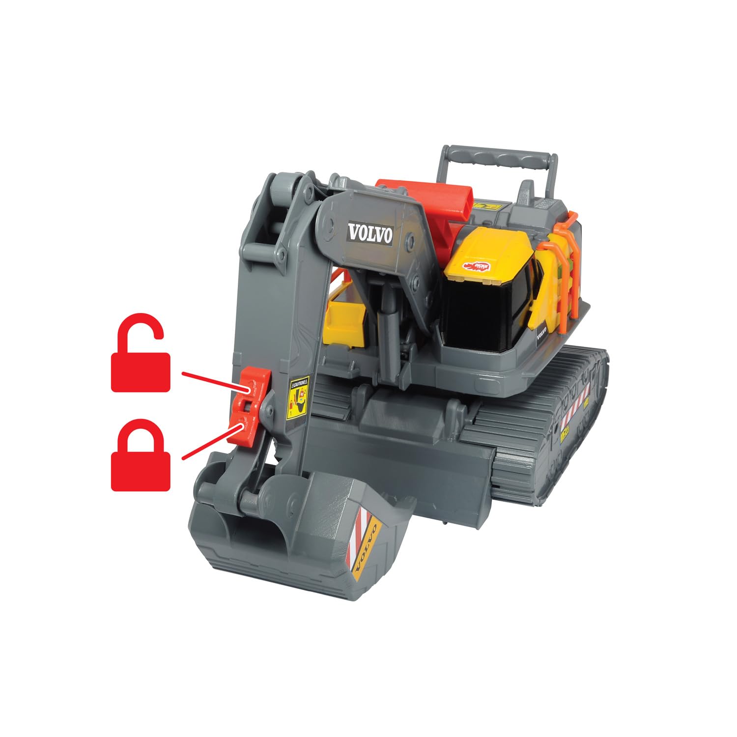 dickie-toys-go-real-volvo-bagger-spielzeug-30cm-licht image 2