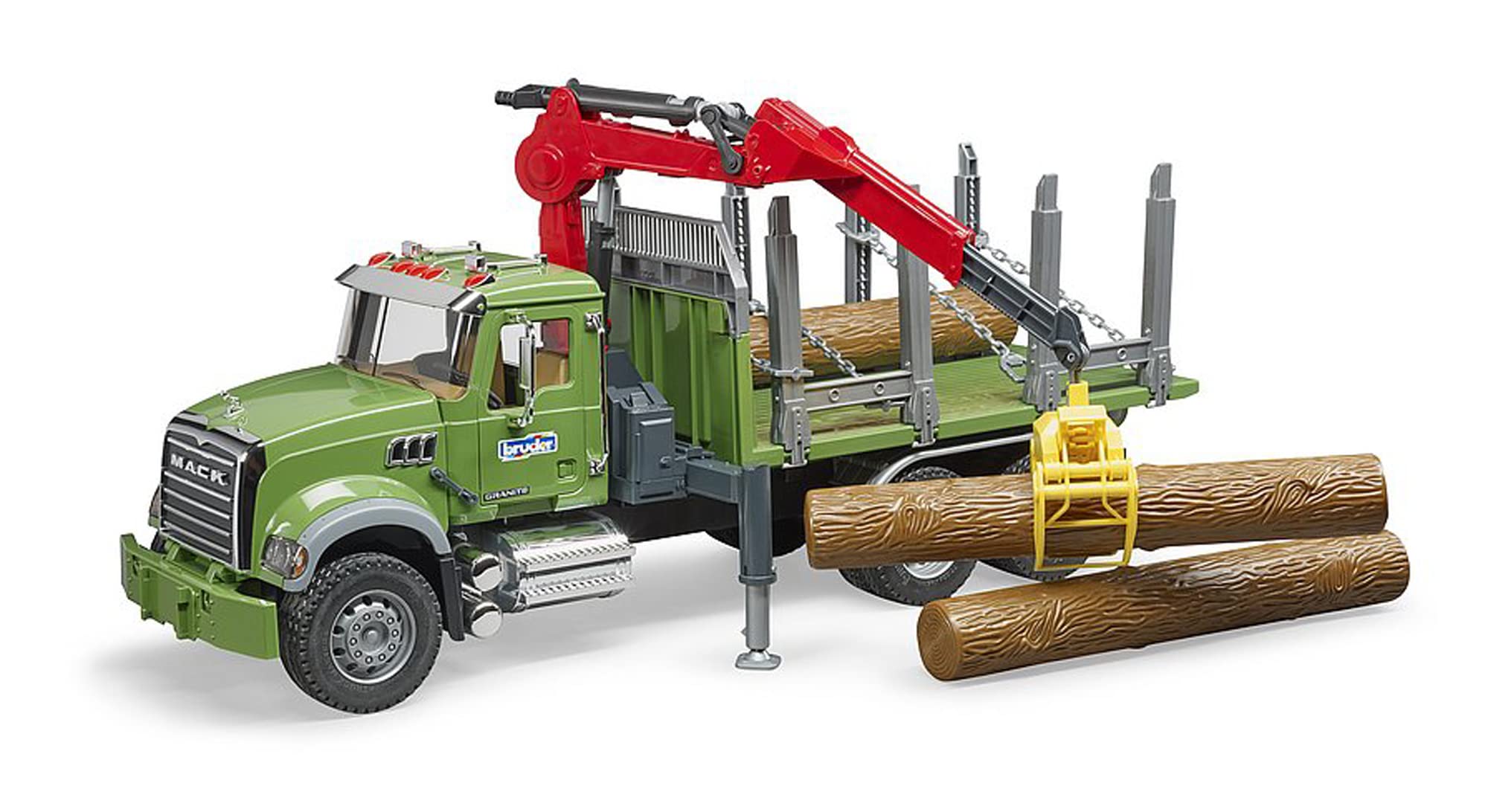 bruder-profi-02824-mack-granite-holztransporter-spielzeug-lkw-mit-kran image 1