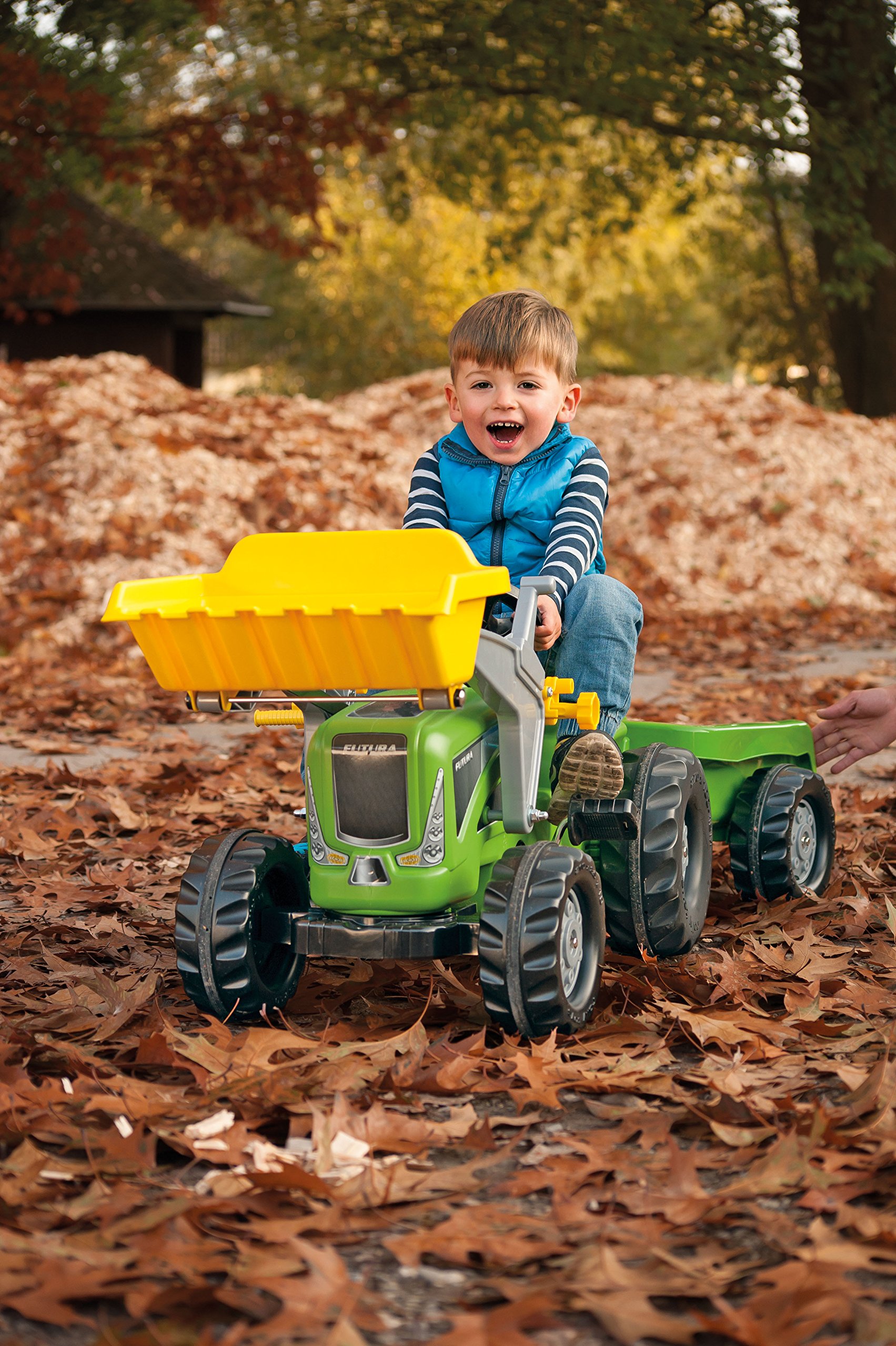 rolly-toys-rollykiddy-futura-trettraktor-mit-lader-und-anh-nger-gr-n image 2