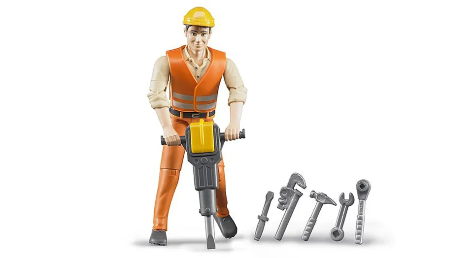 bruder-bworld-60020-bauarbeiter-figur-presslufthammer-set image 1