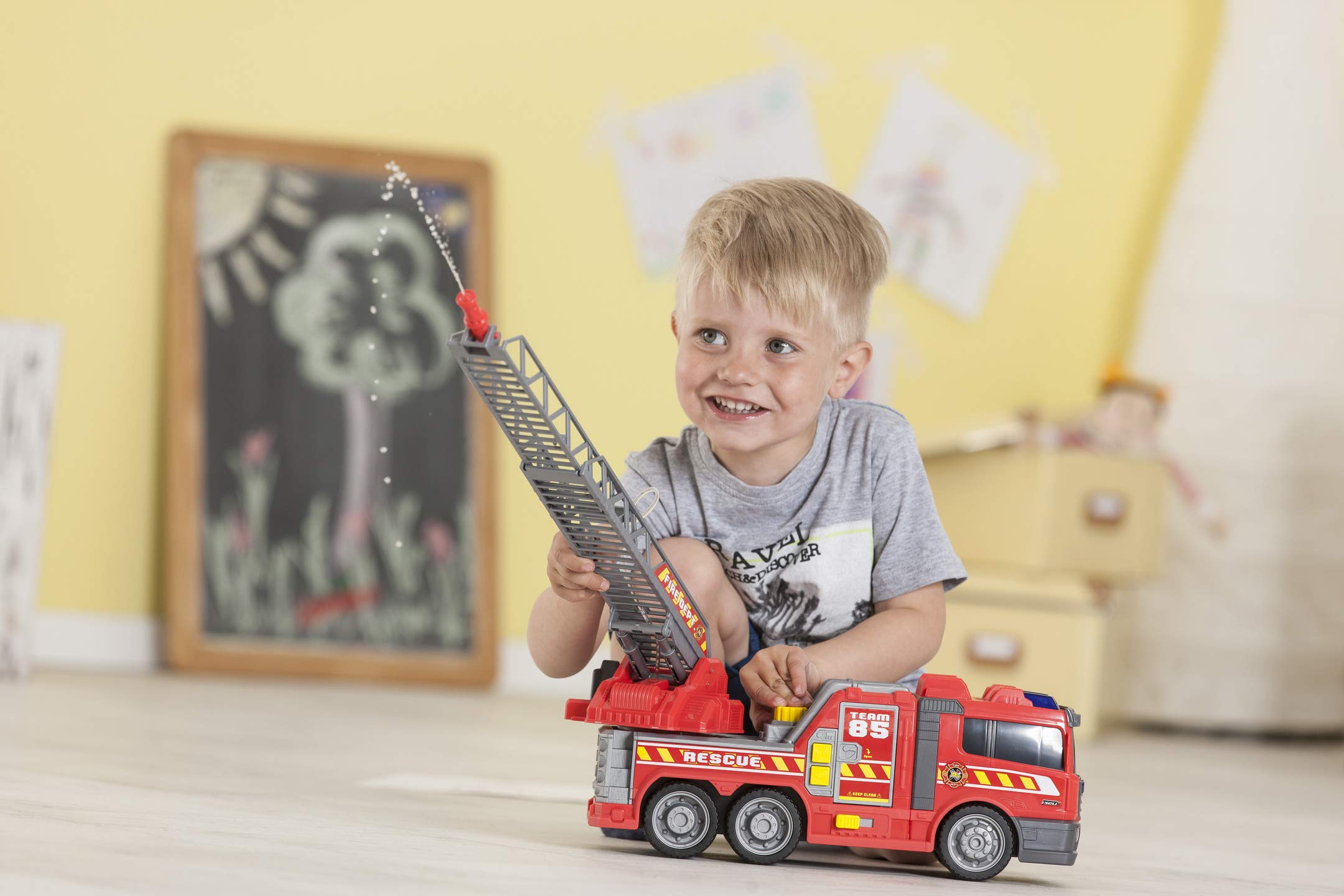 dickie-sos-fire-fighter-feuerwehrauto-36-cm-mit-pumpe image 6