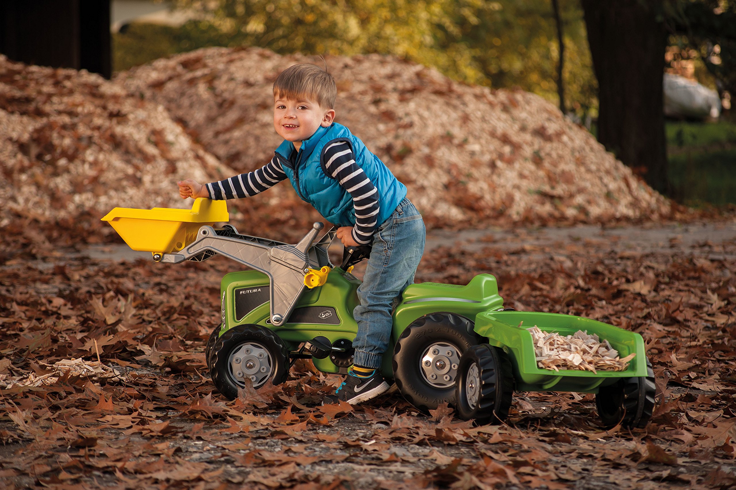 rolly-toys-rollykiddy-futura-trettraktor-mit-lader-und-anh-nger-gr-n image 3