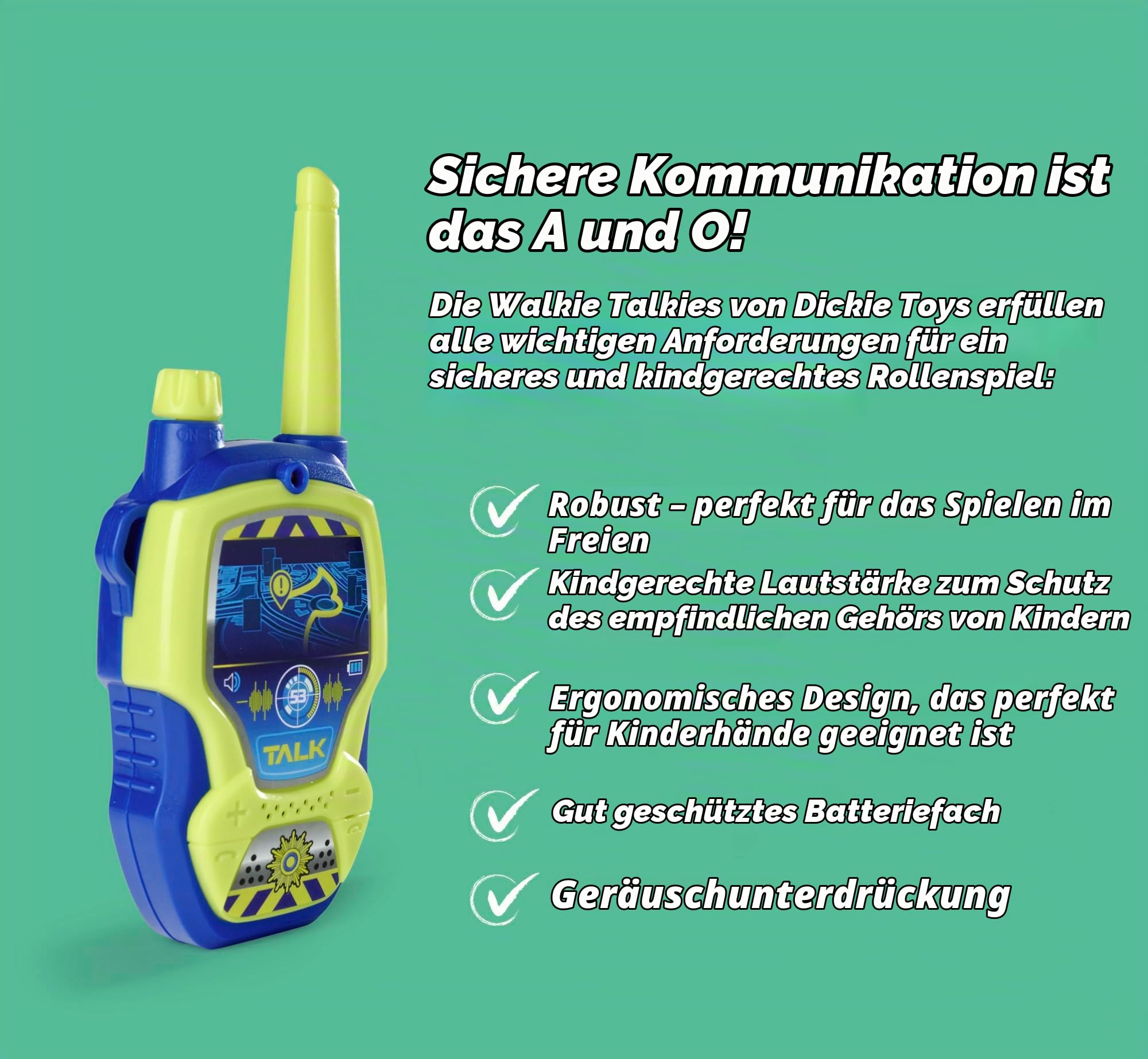 dickie-toys-sos-walkie-talkie-police-funkger-t-2er-set-100-m image 2