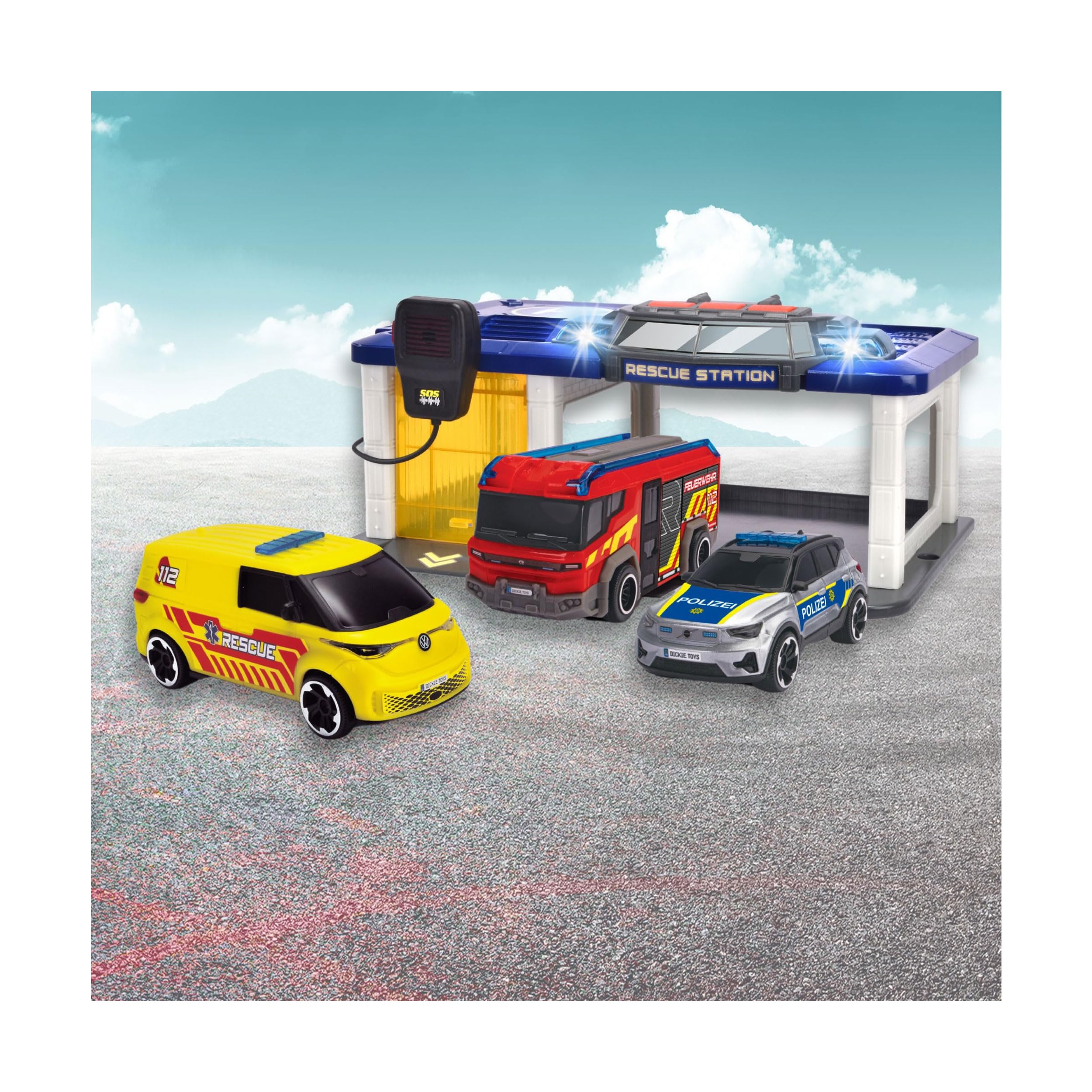 dickie-toys-sos-rettungsstation-spielstation-mit-3-autos-licht-sound image 5