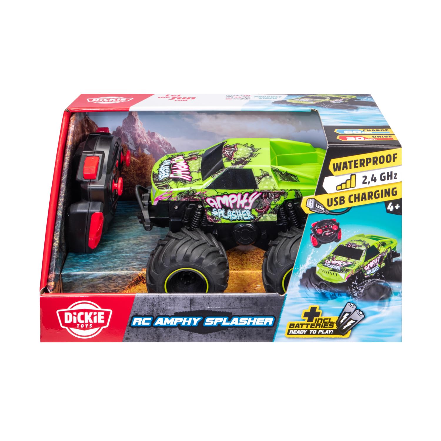 dickie-go-crazy-rc-amphy-splasher-18-cm-gr-n-4x4 image 7