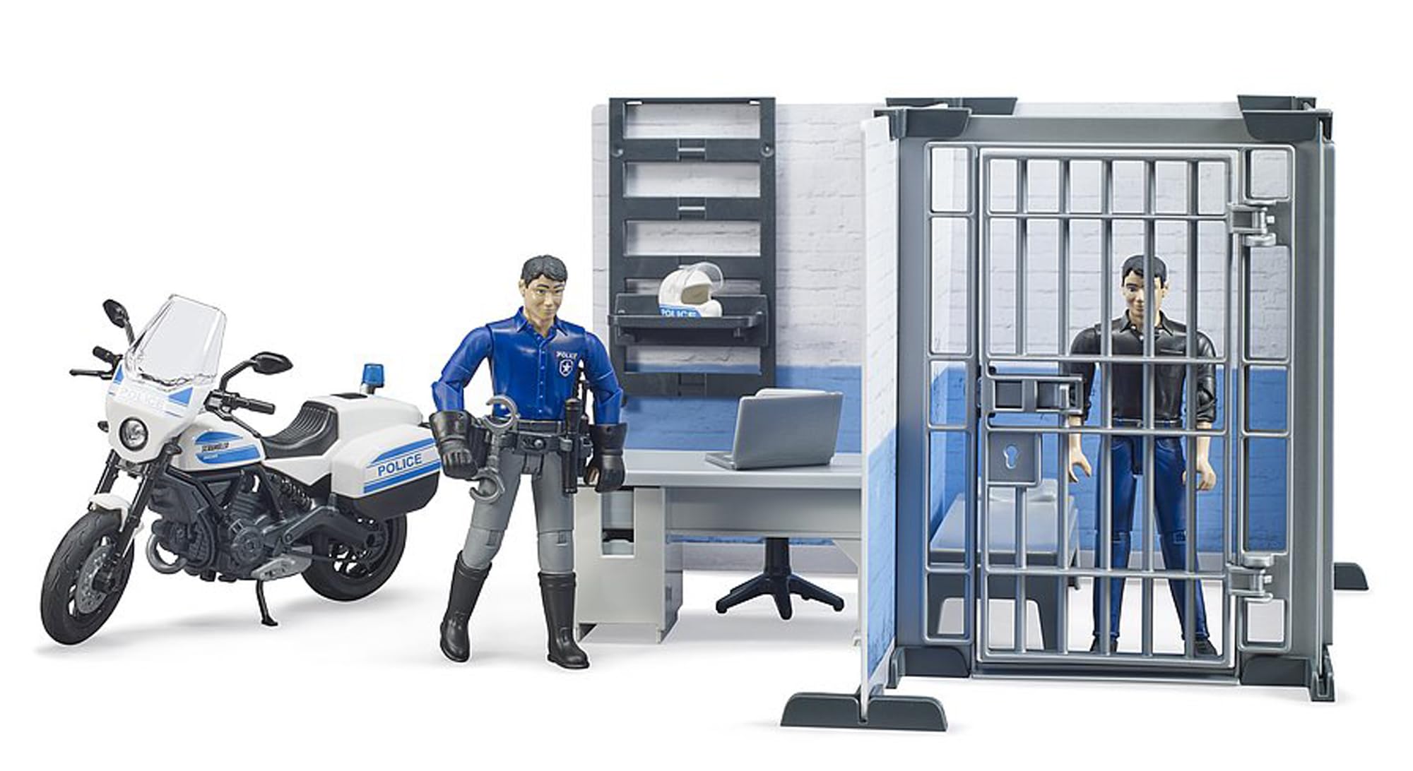 bruder-bworld-62732-polizeistation-spielzeug-mit-motorrad image 3