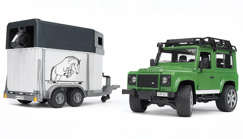 bruder-profi-land-rover-defender-02592-mit-pferdeanh-nger-pferd image 1