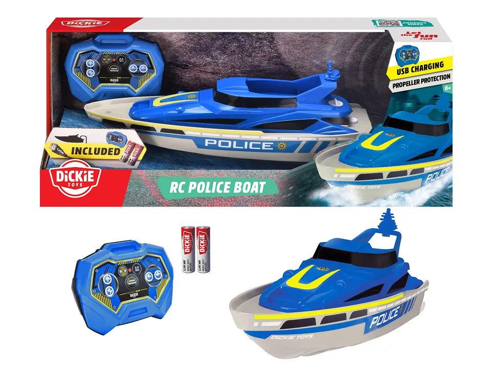 dickie-toys-sos-rc-polizei-boot-33cm-fernsteuerung-ab-6-jahren image 1