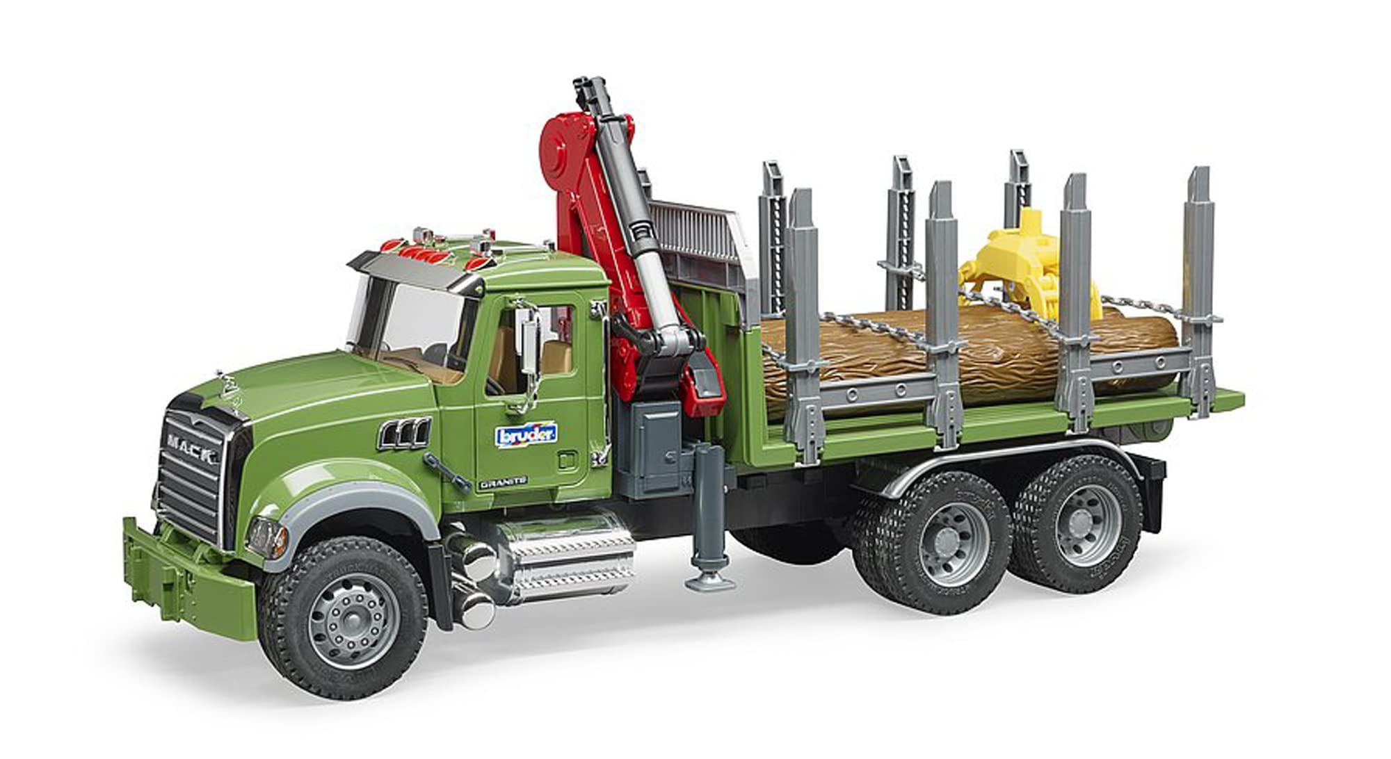 bruder-profi-02824-mack-granite-holztransporter-spielzeug-lkw-mit-kran image 2
