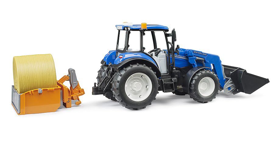 bruder-profi-new-holland-t5-120-traktor-frontlader-rundballen image 5