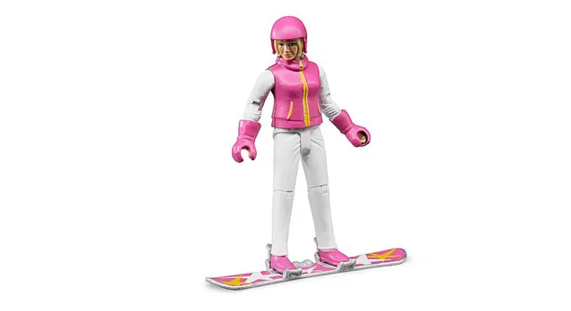 bruder-bworld-60420-snowboardfahrerin-spielfigur-mit-board image 1