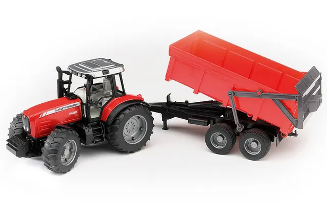 bruder-profi-massey-ferguson-7480-traktor-mit-anh-nger image 1