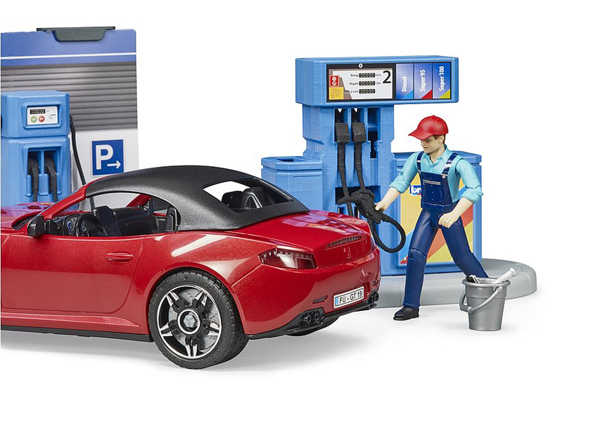 bruder-bworld-62111-tankstelle-spielset-mit-roadster image 5