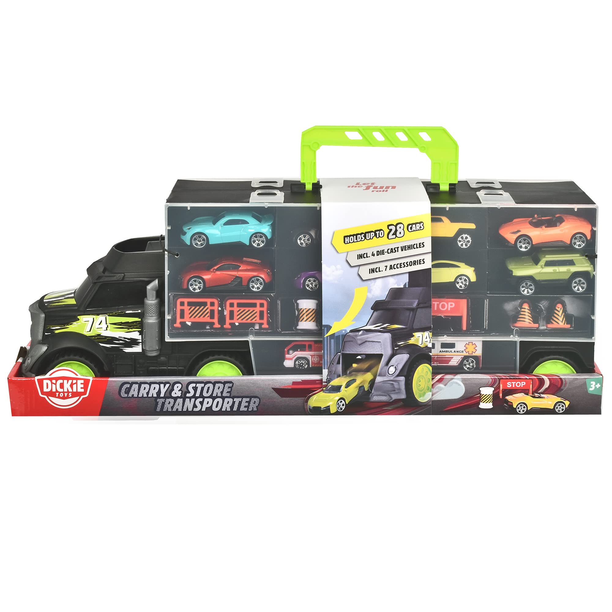 dickie-toys-go-real-carry-store-transporter-lkw-f-r-28-autos-inkl-4-autos image 3