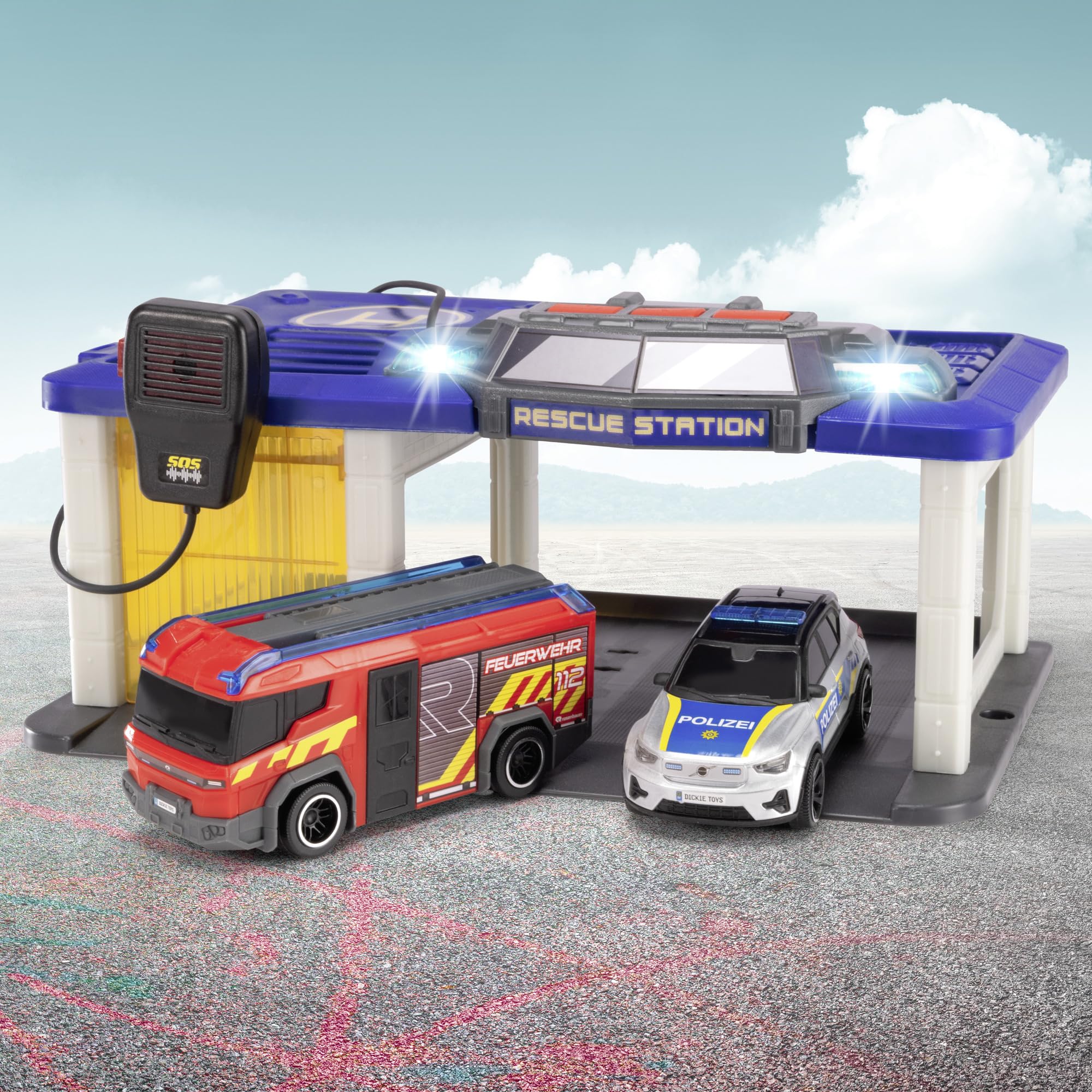 dickie-toys-sos-rescue-auto-station-feuerwehr-polizei-mit-autos image 5