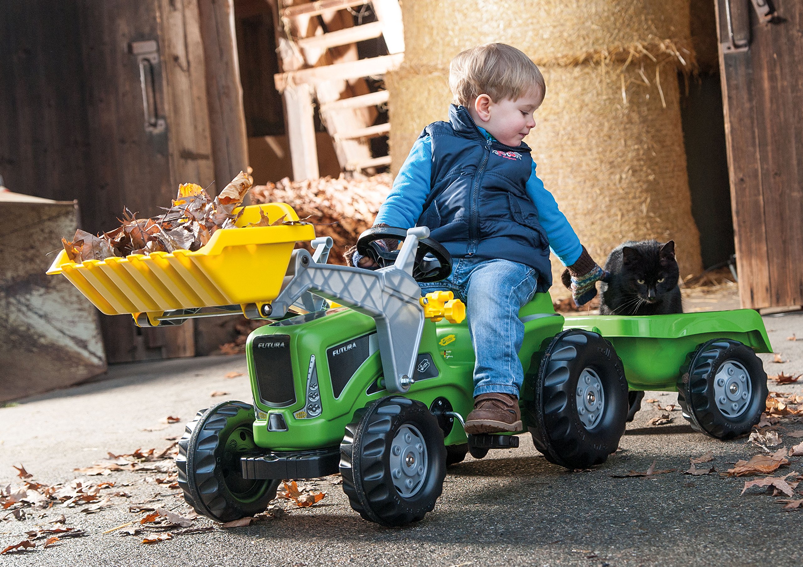 rolly-toys-rollykiddy-futura-trettraktor-mit-lader-und-anh-nger-gr-n image 4