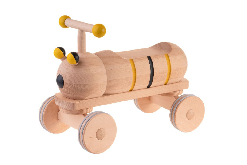 dynamiko-sabi-e-ne-holzrutscher-rutschfahrzeug-schwarz-gelb image 1