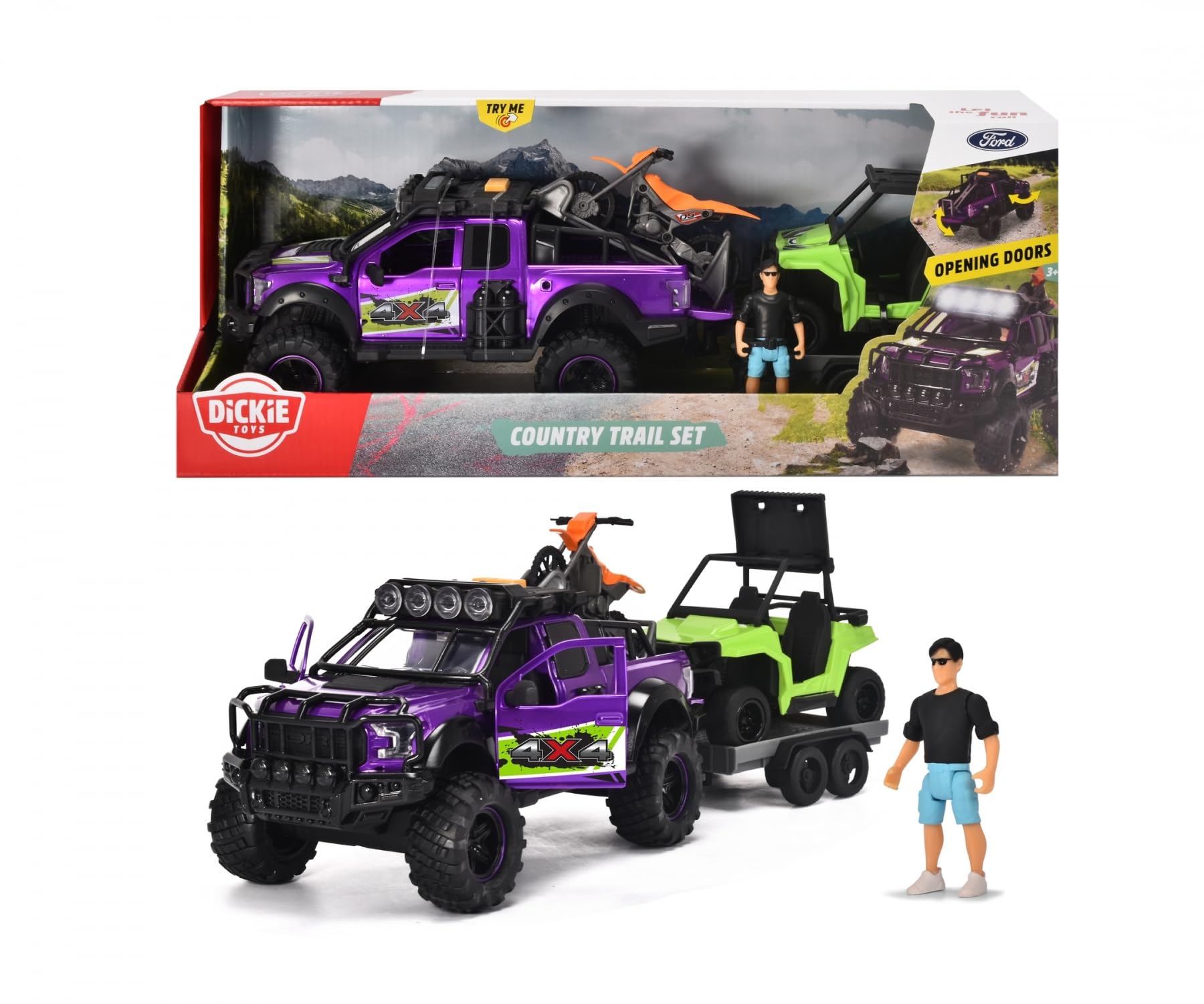 dickie-toys-go-real-country-trail-ford-raptor-spielzeugauto-3-in-1 image 7