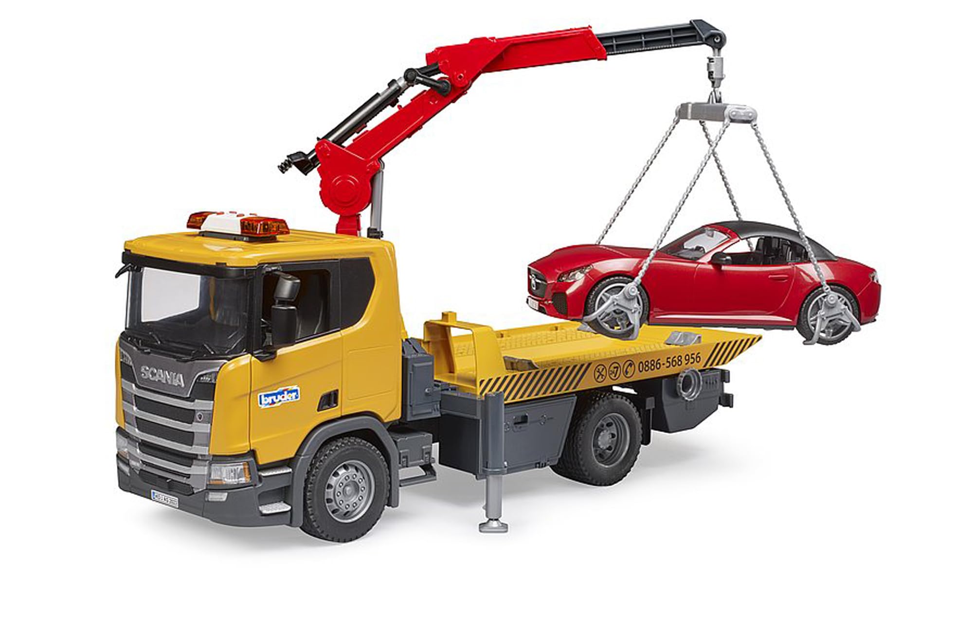 bruder-profi-series-03552-scania-abschlepp-lkw-mit-roadster image 1