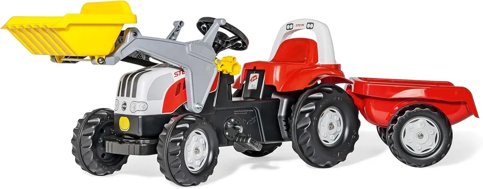 rollykid-steyr-6165-cvt-trettraktor-mit-lader-und-anh-nger image 1