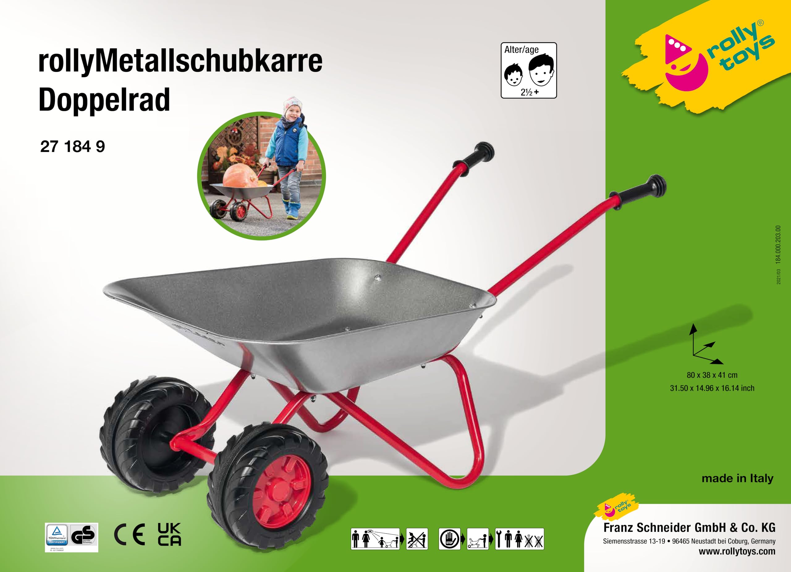 rolly-toys-rollytrac-271849-kinderschubkarre-metall-doppelrad image 3