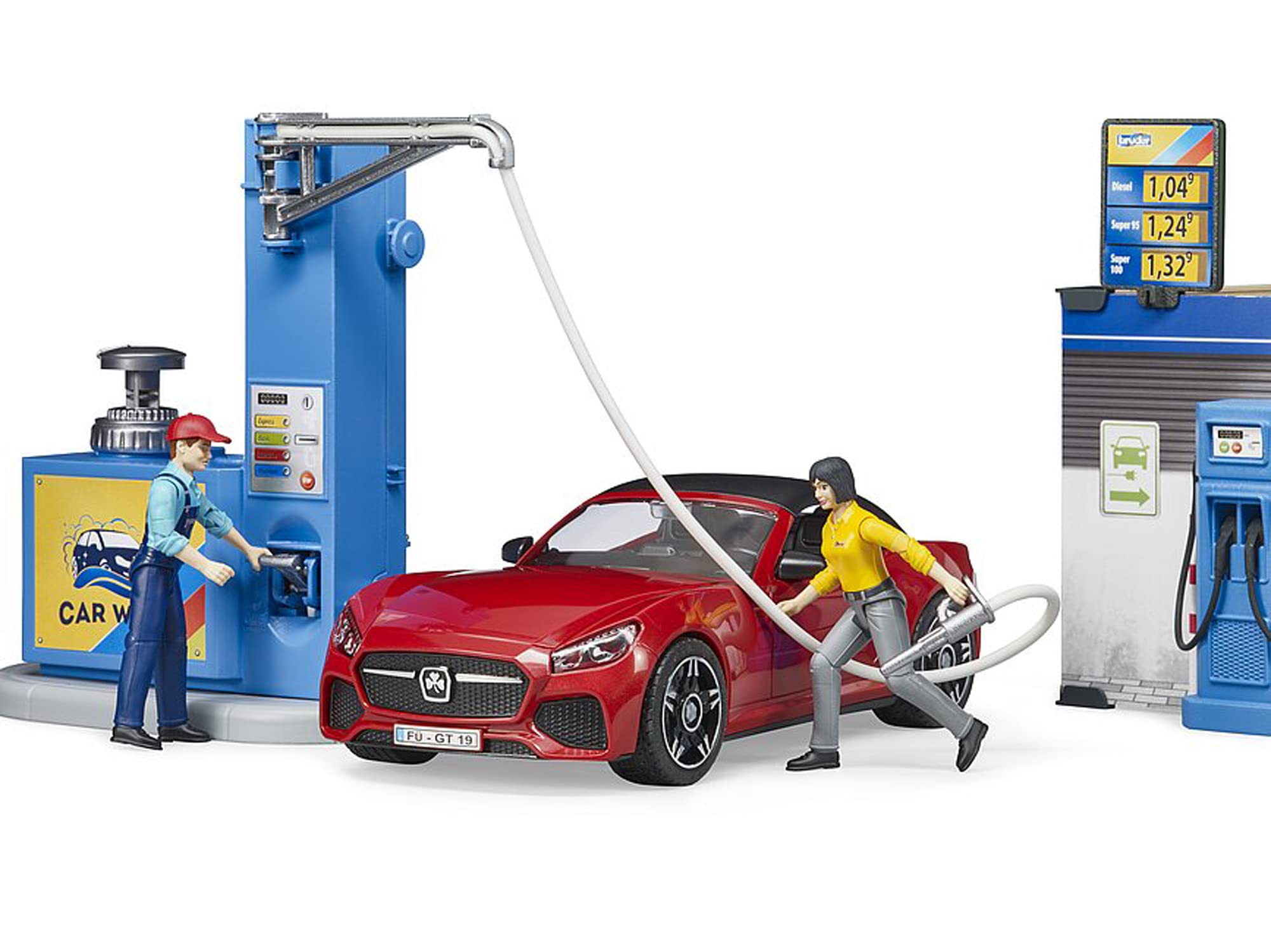 bruder-bworld-62111-tankstelle-spielset-mit-roadster image 6