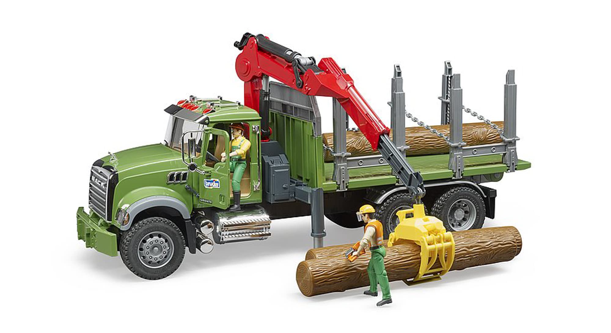 bruder-profi-02824-mack-granite-holztransporter-spielzeug-lkw-mit-kran image 7