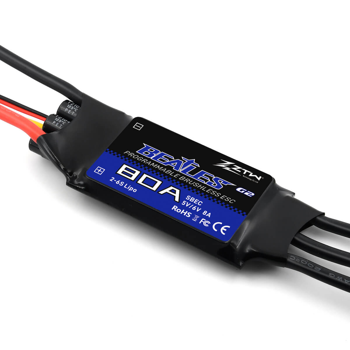 ztw-beatles-g2-80a-flugregler-2-6s-sbec-drohne-uav image 2
