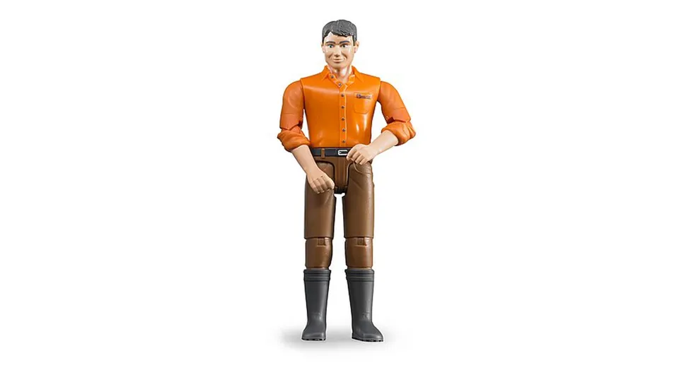 bruder-bworld-60007-bauer-braune-hose-orange-hemd-1-16 image 1