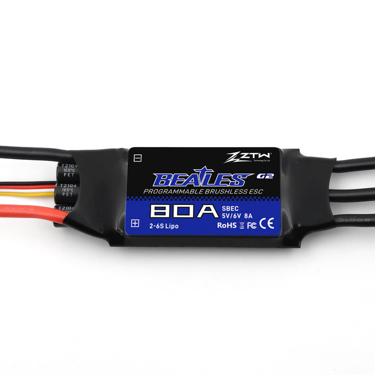 ztw-beatles-g2-80a-flugregler-2-6s-sbec-drohne-uav image 3
