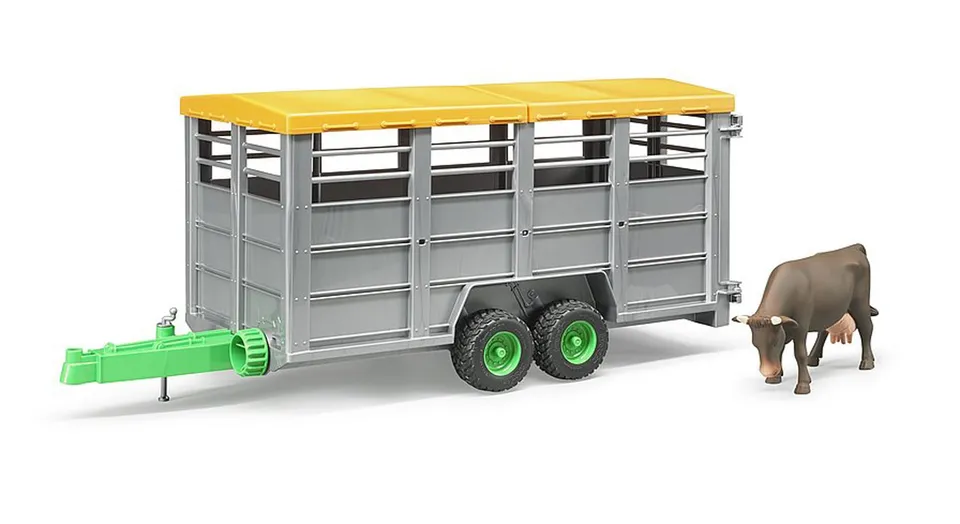 bruder-profi-viehtransportanh-nger-02227-tiertransporter-mit-kuh image 1