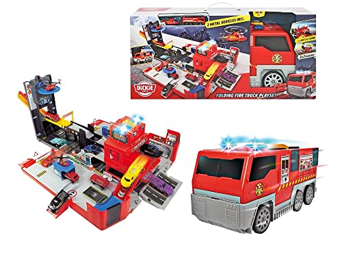 dickie-sos-folding-fire-truck-feuerwehrstation-mit-sound image 2